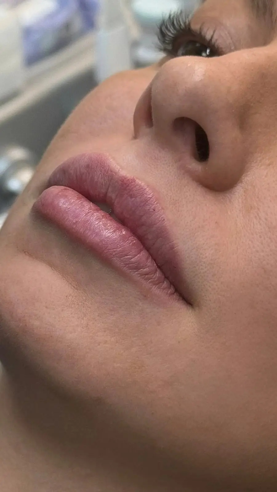 Detalle macro de labios en reposo